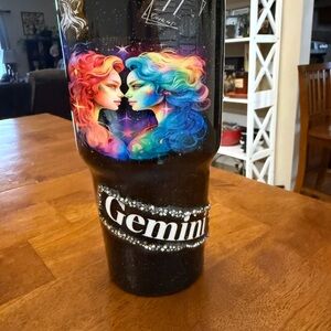 Gemini Zodiac Tumbler with Colorful Design